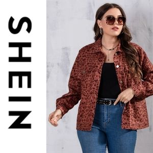 SHEIN | PLUS Animal Print Buttondown Jacket - 4XL
